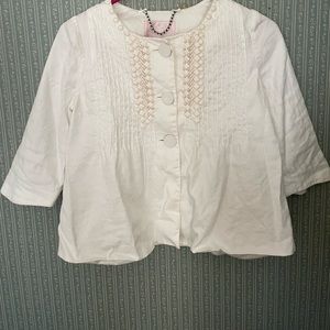 Rebecca Taylor white beaded blazer